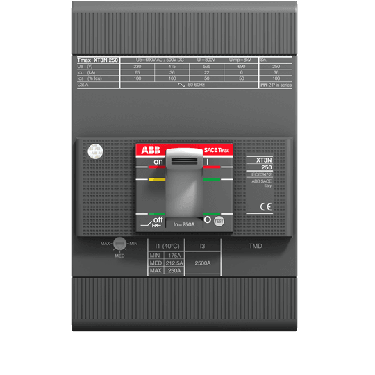1SDA068058R1 Circuit breaker SACE TMAX XT3N 250 TMD 200-2000 3p F F