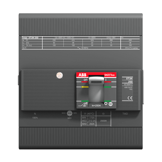1SDA068069R1 Circuit breaker SACE TMAX XT3N 250 TMD 200-2000 4p F F InN=100%