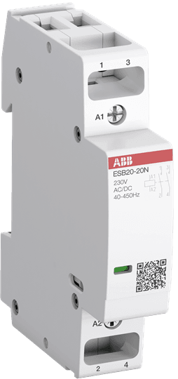 1SBE121111R0620 ESB20-20N-06 Installation Contactor (NO) 20 A - 2 NO - 0 NC - 230 V - Control Circuit DC