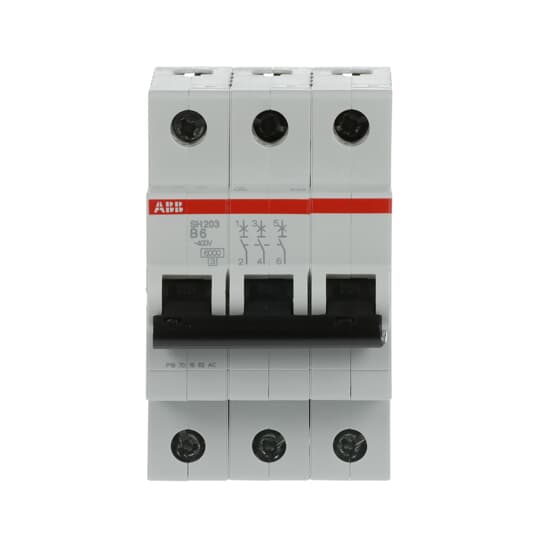 2CDS213001R0065 SH203-B6 Miniature Circuit Breaker - 3P - B - 6 A