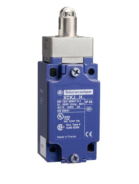 XCKJ162 Limit switch, XC Standard, XCKJ, steel roller plunger, 1NC+1 NO, snap action, Pg13