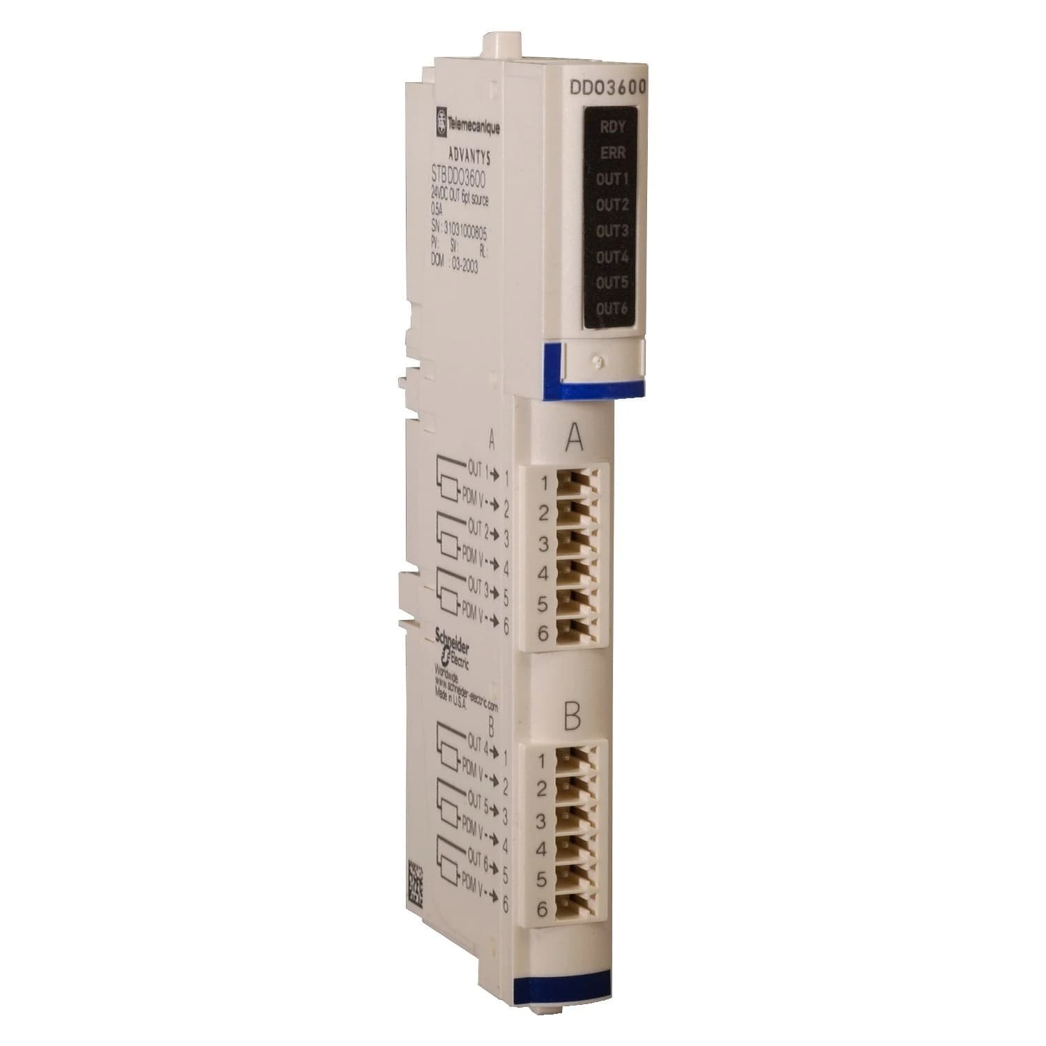 STBDDO3600K Schneider Electric Standard-Digitalausgangskit, Modicon STB, 24 V DC, 6 Halbleiterausgänge