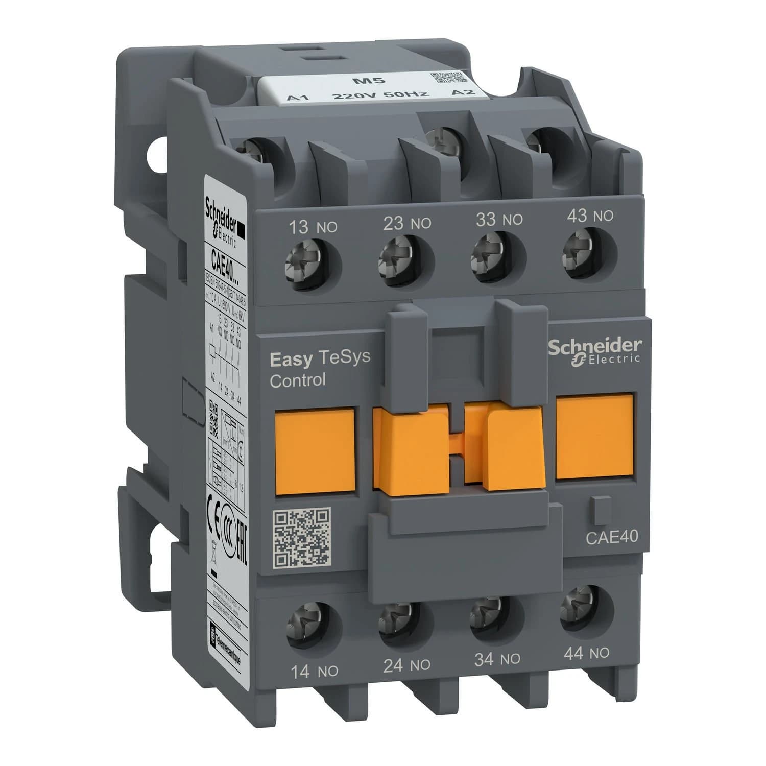 CAE40M5 Schneider Electric Control relay,Easy TeSys Control,CAE,4NO,<=690V,220V AC 50Hz coil