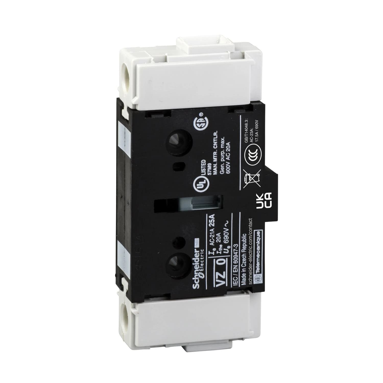 VZ3 Schneider Electric Additional pole,TeSys Control,63A,for V3