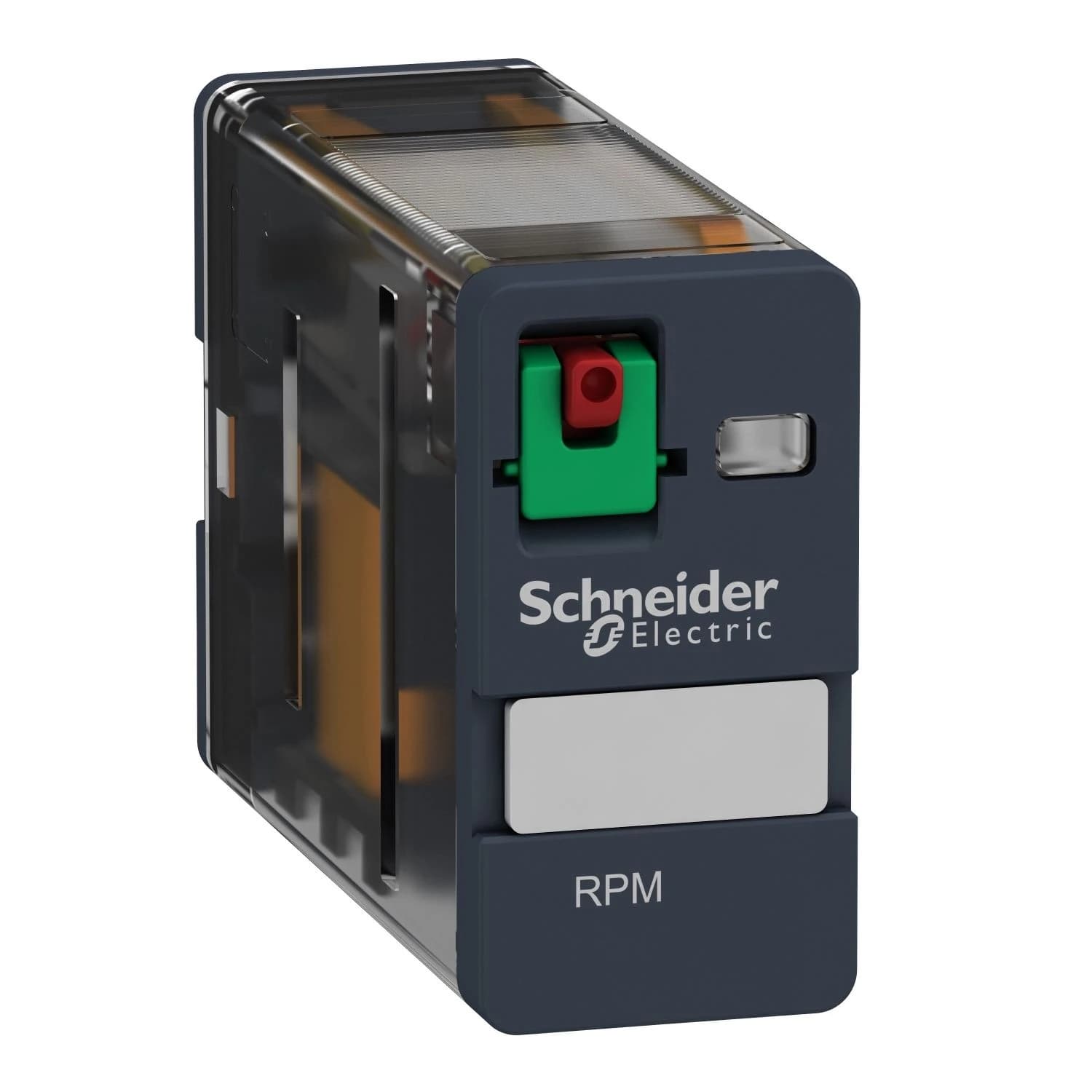 RPM11P7 Schneider Electric plug-in relay, Harmony electromechanical relays, 15A, 1CO, lockable test button, 230V AC