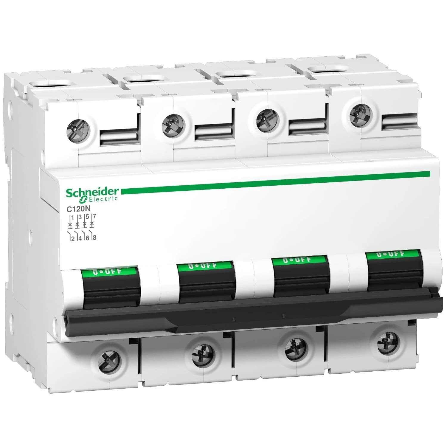 A9N18374 Schneider Electric Disjoncteur miniature (MCB), Acti9 C120N, 4P, 100A, courbe C, 10000A