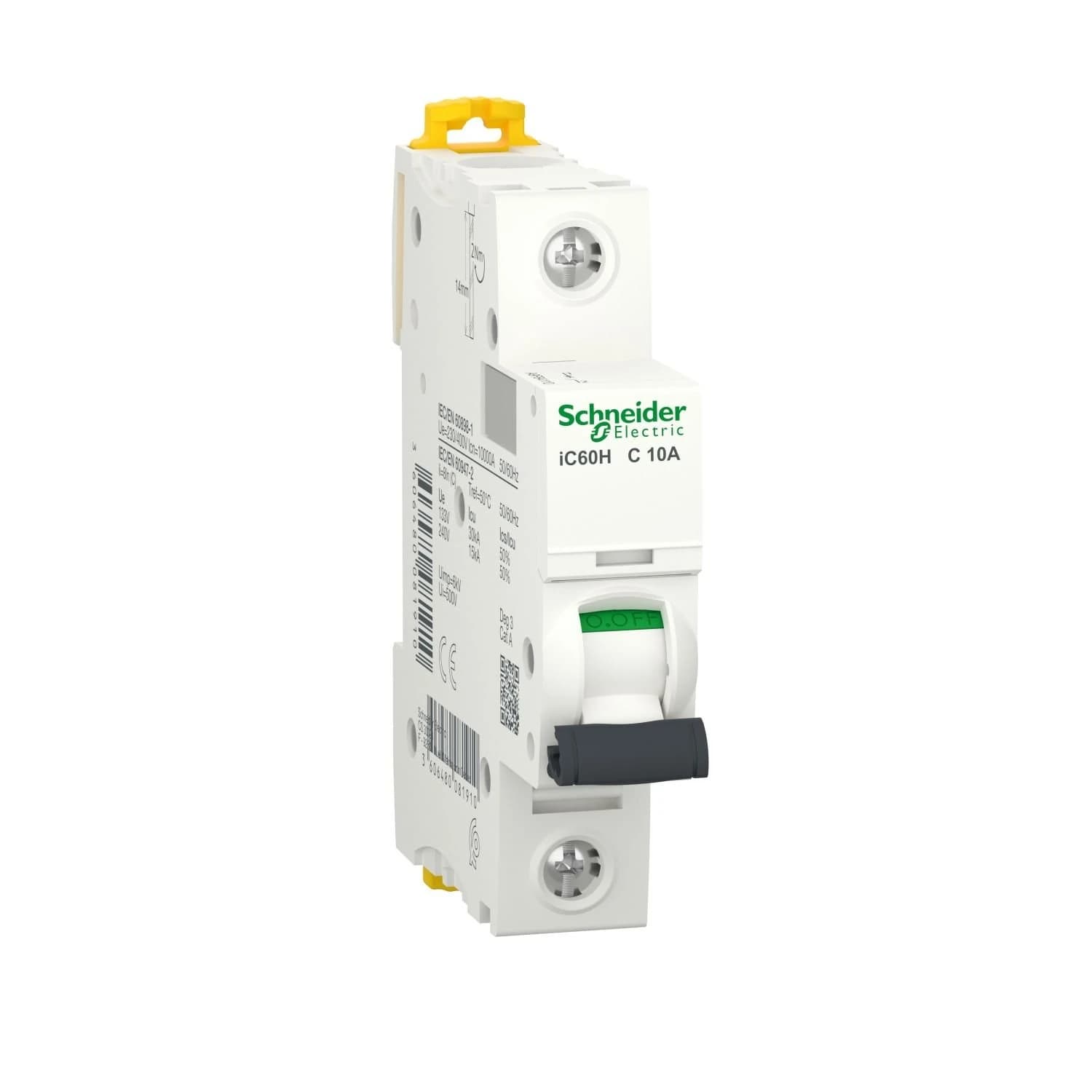 A9F84110 Schneider Electric Disjoncteur miniature (MCB), Acti9 iC60H, 1P, 10A, courbe C, 10000A