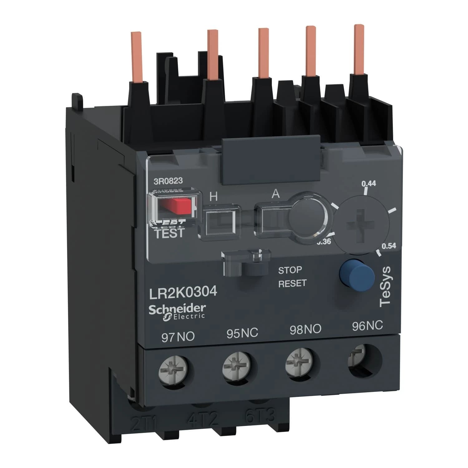 LR2K0304 Schneider Electric differentiaalinen lämpöylikuormitusrele, TeSys K, 0,36...0,54A, luokka 10A