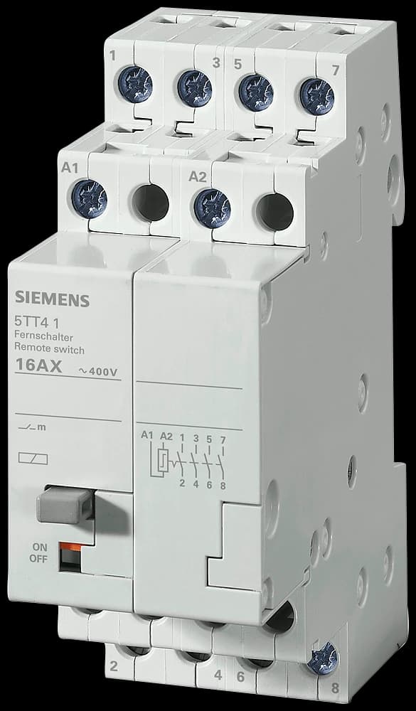 5TT4104-0 Siemens Remote control switch with 4 NO contacts Contact for 230 V AC, 400V 16A Control 230 V AC
