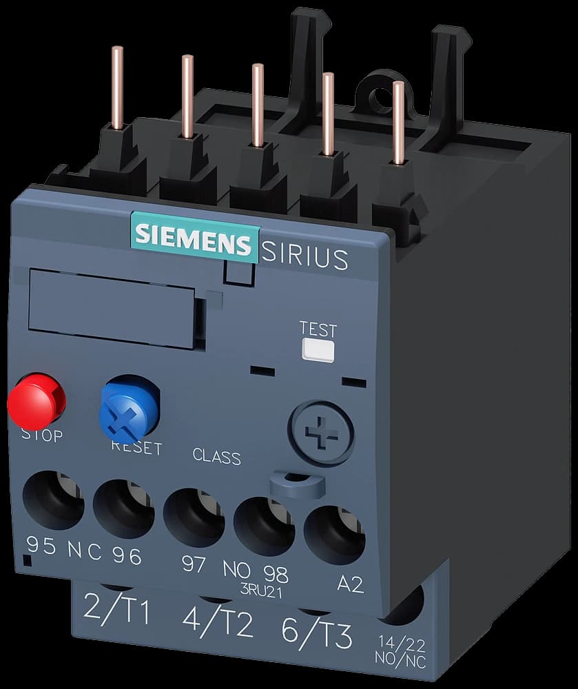 3RU2116-0KB0 Siemens Overload relay 0.90...1.25 A Thermal For motor protection Size S00, Class 10 Contactor mounting Main circuit: Screw Auxiliary circuit: Screw Manual-Automatic-Reset
