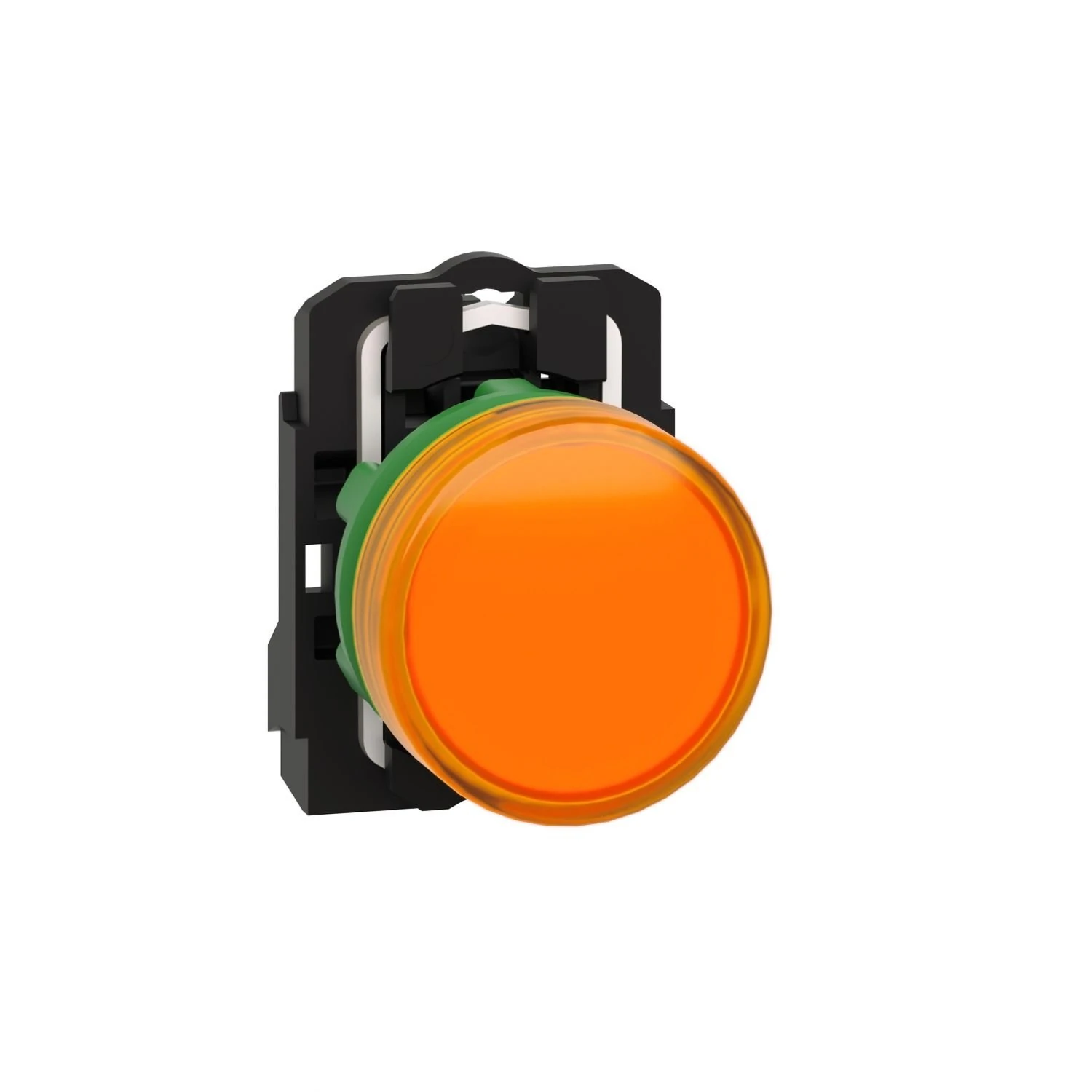 XB5AVB5 Schneider Electric pilot light, Harmony XB5, grey plastic, orange, 22mm, universal LED, plain lens, 24V AC DC