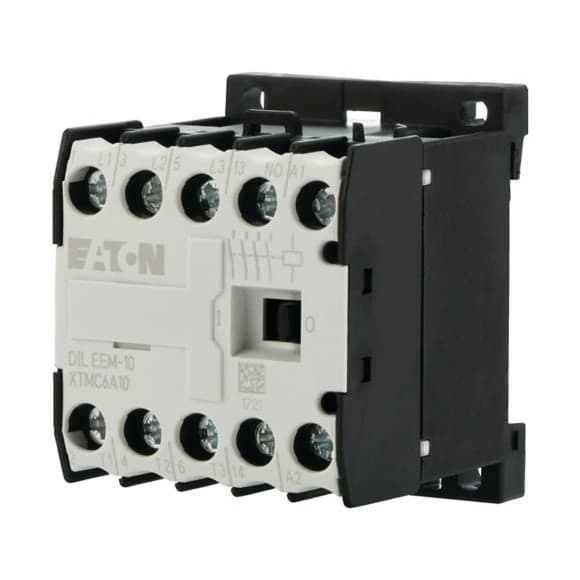 051596 EATON DILEEM-10(24V50/60HZ) - Contactor, 24 V 50/60 Hz, 3 pole, 380 V 400 V, 3 kW, Contacts N/O = Normally open= 1 N/O, Screw terminals, AC operation