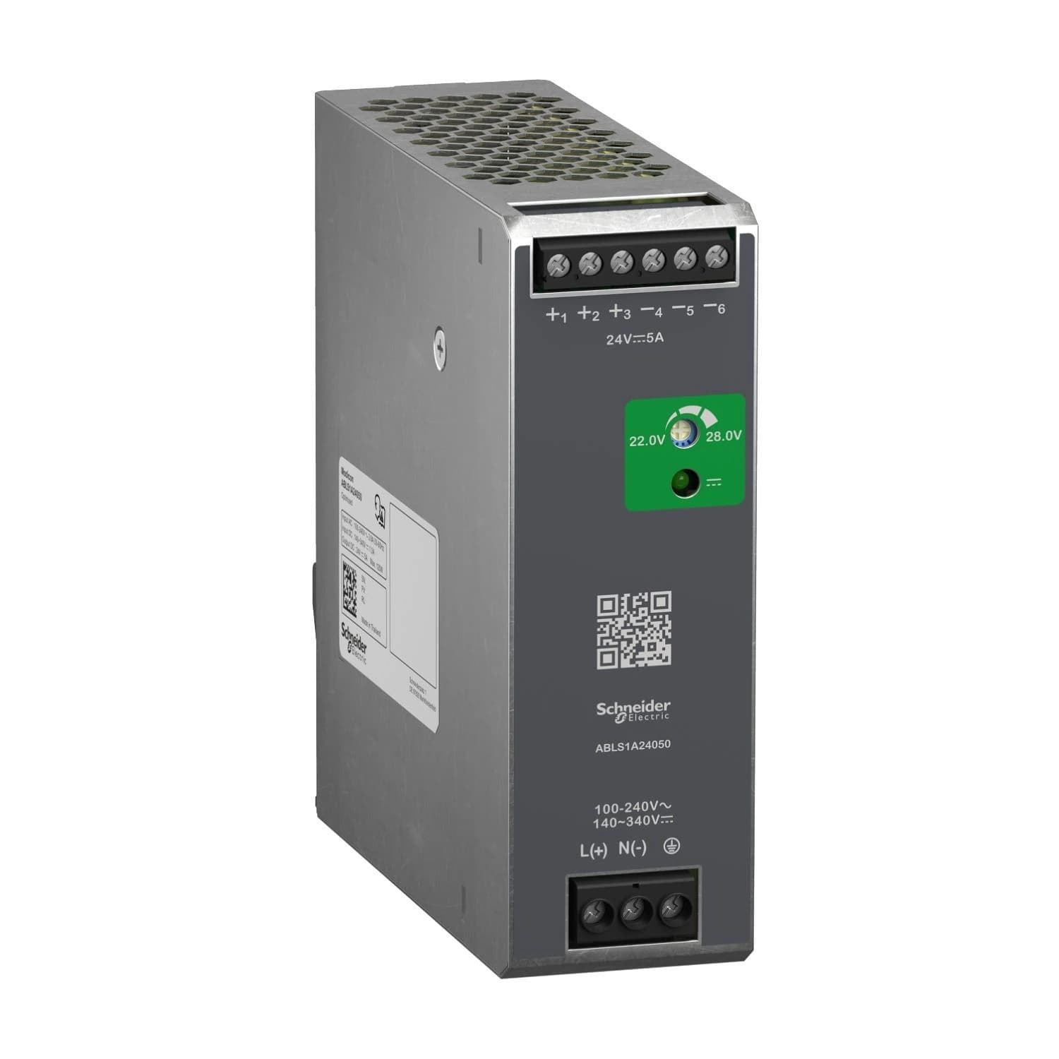 ABLS1A24050 Schneider Electric Regulated Power Supply, 100 to 240V AC, 24V, 5A, single phase, Optimized