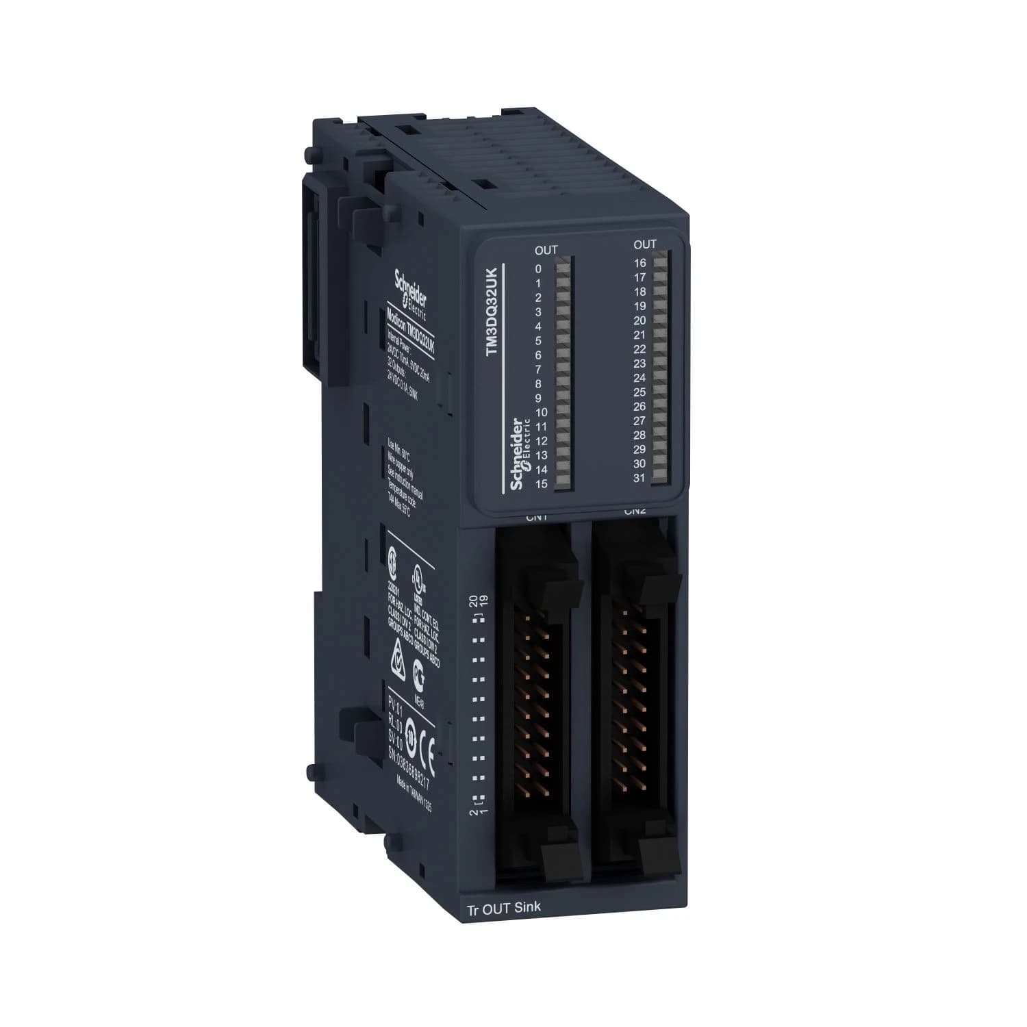 TM3DQ32UK Schneider Electric discrete output module, Modicon TM3, 32 outputs transistor NPN, HE10