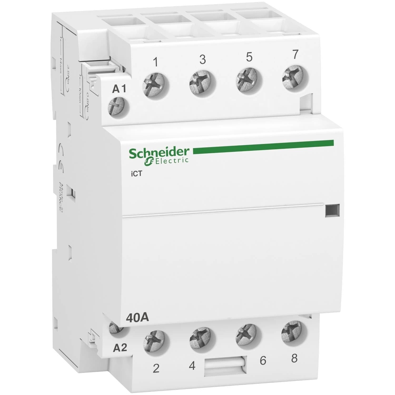 A9C20844 Schneider Electric contactor iCT - 4 poles - 4 NO - 40 A - 220..240 V AC