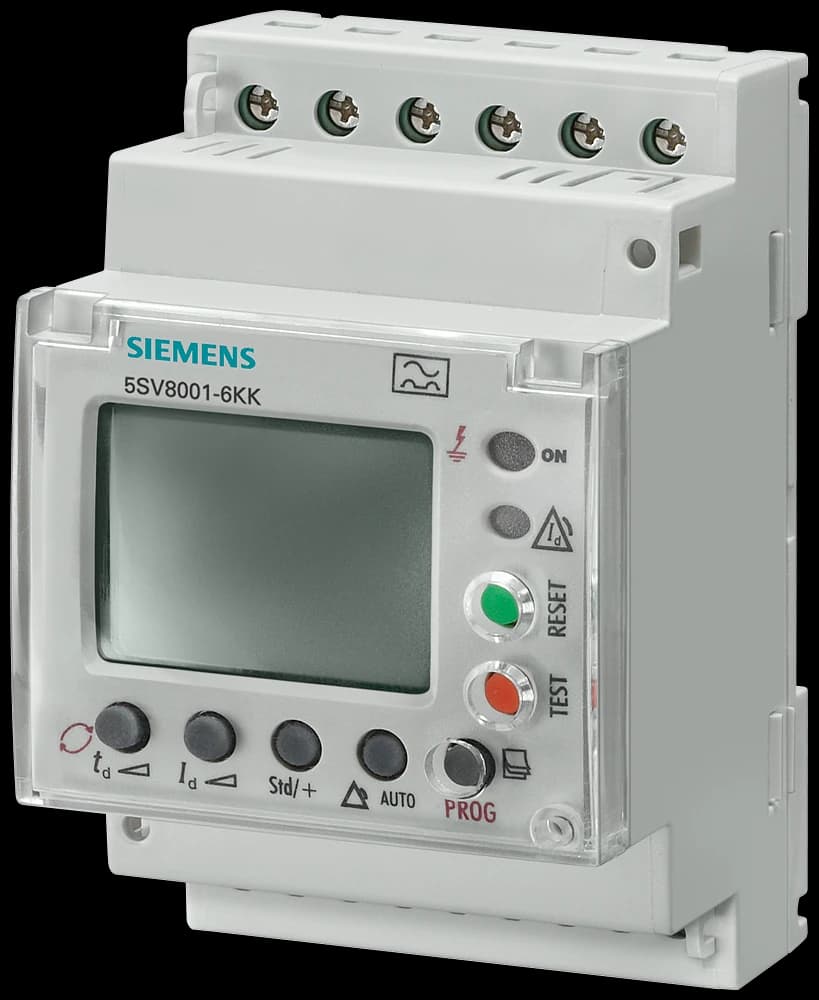 5SV8001-6KK Siemens Dispositif de surveillance de courant différentiel numérique, type A IDN 0,03 A 30 A 0,02 10 s (INS, SEL)