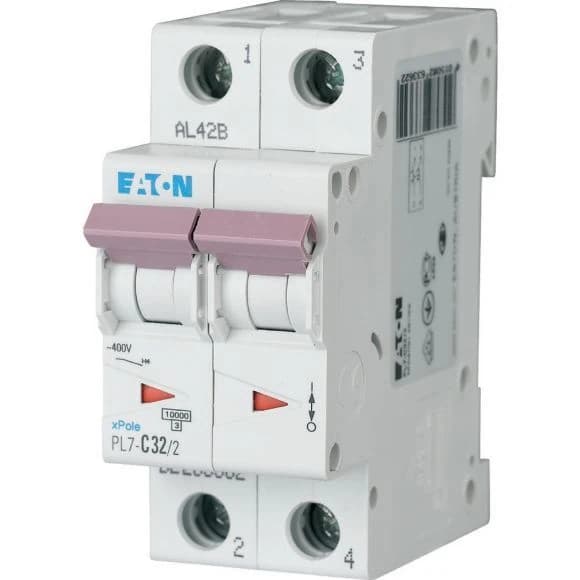 263362 EATON PL7-C32/2 - Miniature circuit breaker (MCB), 32 A, 2p, characteristic: C