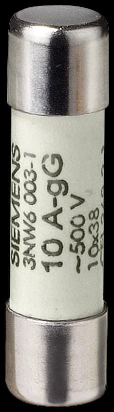 3NW6001-1 Siemens SENTRON, sylinterimäinen sulake, 10 x 38 mm, 6 A, gG, Un AC: 500 V