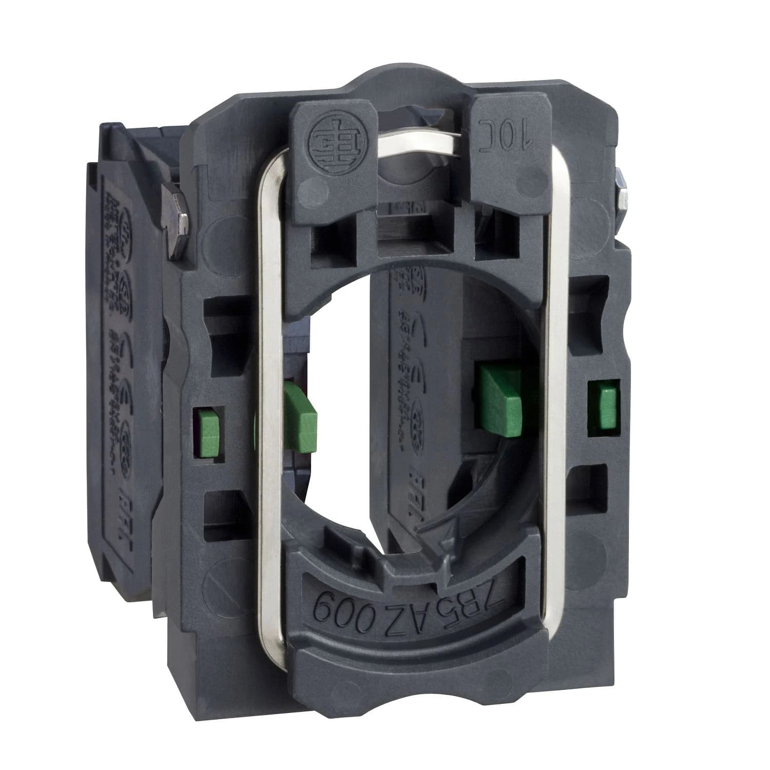 ZB5AZ103 Schneider Electric Single contact block with body fixing collar, Harmony XB5, plastic, screw clamp terminal, 2NO