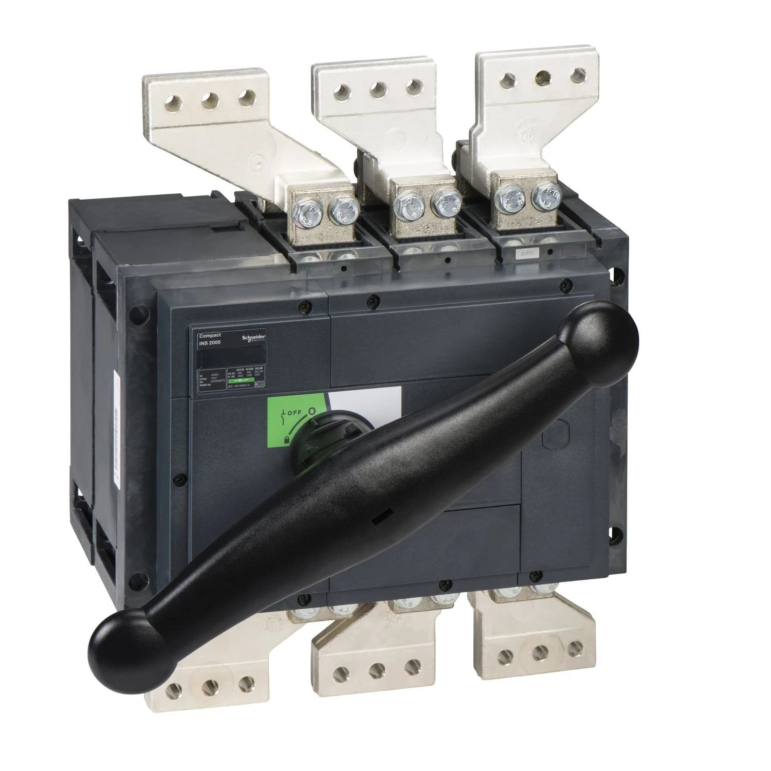 31338 Schneider Electric switch disconnector, Compact INS2000, 2000A, standard version with black rotary handle, 3 poles