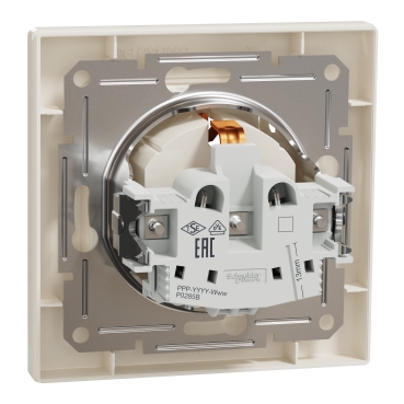 EPH3100123 Schneider Electric Asfora - single socket outlet with side earth - 16A lid cream